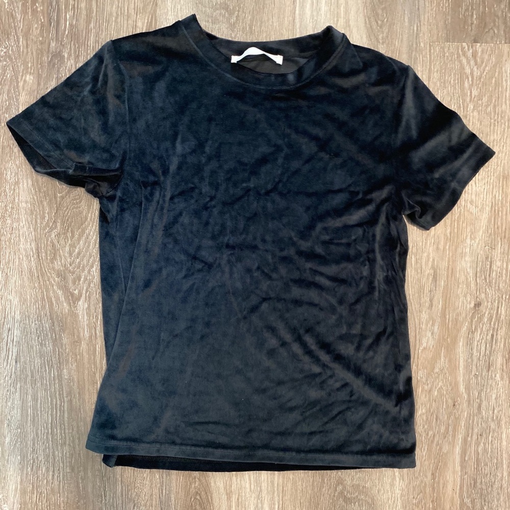 (SOLD) Black Velvet Short Sleeve